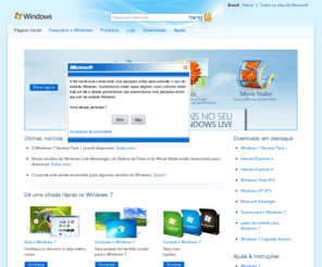 windows.com.br: Windows 7 - Conheça as versões, funções e vatagens do Windows 7 - Microsft Brasil
ConheÃ§a as vantagens de ter Windows 7, melhores ferramentas, funÃ§Ãµes e soluÃ§Ãµes para seu dia-a-dia
