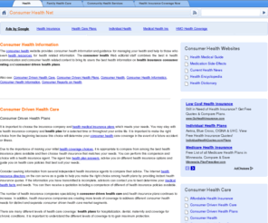 consumer-health.us: Consumer Health Guide
Consumer Health is an Independent health information guide providing factual and current health information and shopping advice to online consumers