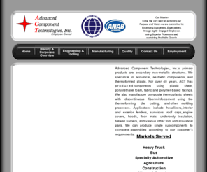goact.net: Advanced Component Technologies, Inc. - Home Page
Advanced Component Technologies: Exeeding customer expectations through highly engaged employees using superior processes and sustaining profitable growth.