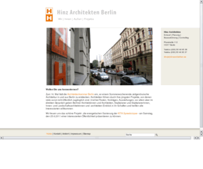 hinzarchitekten.net: Home
Hinz Architekten Berlin: Entwurf, Planung, Bauleitung, Denkmalpflege, Kitas, Spielplätze, energetische Sanierung und mehr