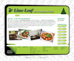 lime-leaf.com: Lime Leaf Restaurant - Thai & Malaysian Cuisine
The Lime Leaf features an Irresistible Collection of culinary Creations all from Thailand and Malaysia.