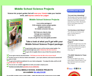 middle-school-science-projects.com: Science
Middle School Science project guides with immediate online access. Our fast, easy science fair experiments can be finished in 24 hours. Appropriate for grades 5 - 9.