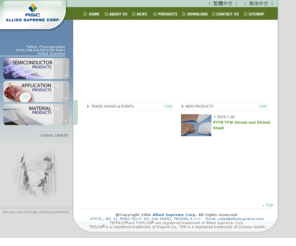 alliedsupreme.com: Welcome to :: AlliedSupreme ::Teflon, Fluoropolymer(PTFE TFM PFA FEP ETFE PVDF)
