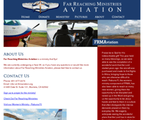 frmaviation.org: Far Reaching Ministries Aviation
Ministry website for Far Reaching Ministries Avaiation