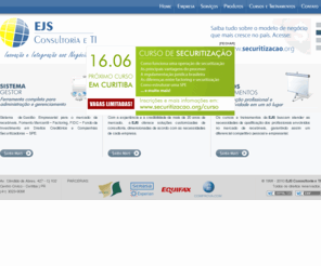 ejs.com.br: EJS Consultoria e TI - Inovação e Integração aos Negócios
EJS Consultoria e TI. Inovação e Integração aos Negócios. Soluções flexíveis para as necessidades do seu negócio.