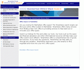 manhattan-office-space.com: Manhattan Office Space Search
Manhattan office space searching made easy with our office space search engine (powered by Tenantwise). We can help you find your prime space in Manhattan.