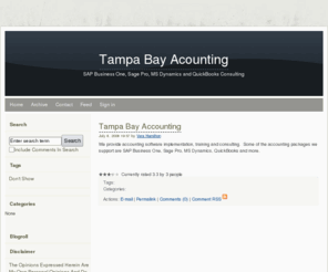 tampabay-accounting.com: Tampa Bay Acounting - SAP Business One, Sage Pro, MS Dynamics and QuickBooks Consulting
SAP Business One, Sage Pro, MS Dynamics and QuickBooks Consulting