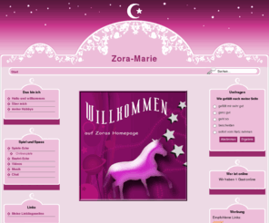 zora-marie.com: Willkommen auf meiner Homepage
Private Homepage von Zora-Marie. Spiel und Spass, Onlinespiele, Basteln, Musik, Videos, Kinderseite