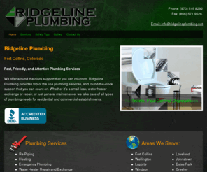 ridgelineplumbing.net: Ridgeline Plumbing Plumber Fort Collins Colorado
Ridgeline Plumbing provides top of the line plumbing services, and round-the-clock support that you can count on. Serving the Fort Collins, Colorado Area.