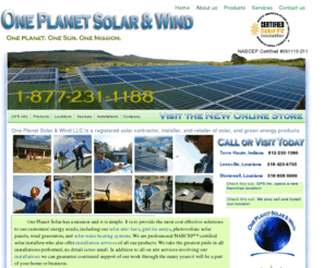 oneplanetsolar-in.com: One Planet Solar NABCEP™ certified solar energy & wind renewable energy systems design and installation in Louisiana and Indiana
NABCEP™ ceritfied Solar energy design, and installation in Louisiana, and Indiana.

