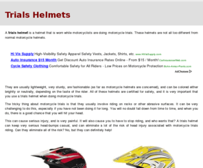 trialshelmet.com: Trials Helmet | Motorcycle Trials Helmets
Trials Helmet: Check out a variety of styles, sizes, and brands of trials motorcycle helmets.