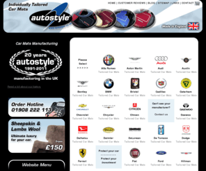 autostyle.co.uk: Car mats from Autostyle - Personalised car mats designed to fit any vehicle.
Car Mats from Autostyle. Personalised car mats designed to fit any vehicle. Personalised car mats for all makes of car. Customize your car mats by adding your own logo. Trade enquiries welcome. Based in UK - worldwide delivery