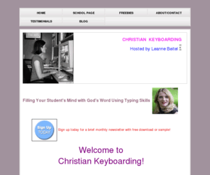 christiankeyboarding.net: Keyboarding
Keyboarding website for parents and teachers to exchange teaching techniques, etc. while instilling the Word of God into the hearts of students.