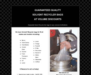 discountrecyclerbags.com: Guaranteed Quality Solvent Recycler Bags At Volume Discounts
Guaranteed Quality Solvent Recycler Bags At Volume Discounts