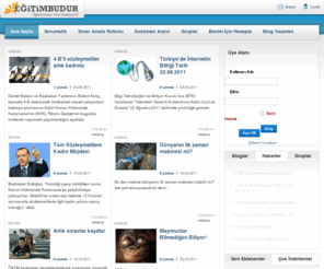 egitimbudur.com: EğitimBudur.Com Öğretmenin Yeni Asistanı
EğitimBudur.Com öğretmenler ve eğitimcilerin portalı. Binlerce soru ve doküman, öğretmen grupları ve forumlar. Öğretmenlere ait bloglar....