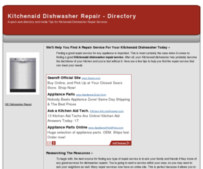 kitchenaiddishwasherrepair.com: Kitchenaid Dishwasher Repair - Directory
Kitchenaid Dishwasher Repair - This independent site helps you locate a local repair service for your Kitchenaid Dishwasher