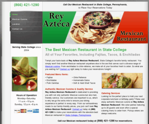 reyazteca.net: Mexican Restaurant | State College, PA
Contact us today at (866) 421-1290 to make your reservations with the absolute best Mexican restaurant in State College, Pennsylvania.