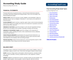 accountingstudyguide.com: Accounting Study Guide | AccountingStudyGuide.com
Study accounting online for free