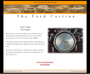 ford-cortina.co.uk: Ford Cortina, Mk1, Mk2, Mk3, Mk4, Mk5
Ford Cortina, Mk1, Mk2, Mk3, Mk4, Mk5, information, brochures, specifications.