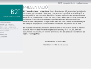 b2tarquitectura.info: B2T arquitectura i urbanisme
B2T arquitectura i urbanisme és un despatx d'arquitectura.