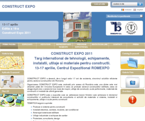 constructexpo.ro: CONSTRUCT  EXPO
Targ international de tehnologii, echipamente, instalatii, utilaje si materiale pentru constructii