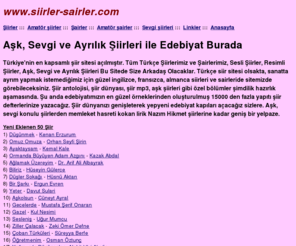 siirler-sairler.com: Aşk, Sevgi ve Ayrılık Şiirleri ile Edebiyat Burada
Tüm Türkçe Şiirlerimiz ve Şairlerimiz, Sesli Şiirler, Resimli Şiirler, Aşk, Sevgi ve Ayrılık Şiirleri Bu Sitede Size Arkadaş Olacaklar.