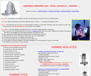 aspirateur-industriel.com: ASPIRATEUR INDUSTRIEL : une gamme d'aspirateurs industriels toutes applications
ASPIRATEURS INDUSTRIELS : aspirateurs eau et poussières et aspirateurs spécifiques pour l'industrie