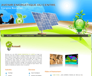 aec87.com: Pompe a chaleur brive - AVENIR ENERGETIQUE DU CENTRE : panneau solaire, Limoges, tulles, Perigeux, chauffage, chaudiere, thermographie
Pompe a chaleur, panneau solaire, brive, Limoges: chauffage, chaudiere, thermographie, tulles, Perigeux