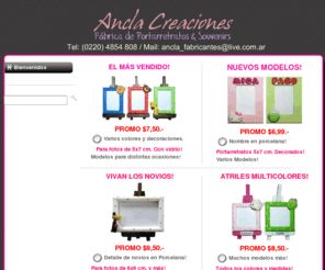 anclacreaciones.com: Fábrica de Souvenirs y Portarretratos
Fabricantes de Souvenirs y Portarretratos. El mejor precio y calidad! Ventas por mayor y menor. Envíos a todo el País!