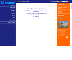 finder-us.com: Finder Home Page
Relays and timers - Relè e temporizzatori - Relés y temporizadores - Relais et de relais temporisés - Schalt-, Zeit- und Überwachungsrelais - Relés e temporizadores