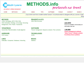 plasmid.info: Methods.info protocols we trust
This site contains protocols, product information and other material for molecular biologists, biochemists, immunologists, and all people interested in modern biological sciences.