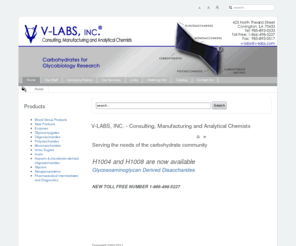 v-labs.com: V-LABS, INC. - Consulting, Manufacturing and Analytical Chemists
V-LABS,INC. -  Consulting, Manufacturing and Analytical Chemists, creating Carbohydrates for Glycobiology Research