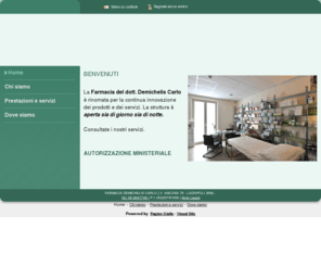 farmaciademichelis.com: FARMACIA DEMICHELIS CARLO - Ladispoli - Visual Site
La Farmacia del dott. Demichelis Carlo è rinomata per la continua innovazione dei prodotti e dei servizi. La struttura è aperta sia di giorno sia di notte.