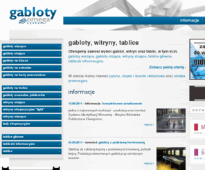 gabloty.info.pl: gabloty, witryny ekspozycyjne, tablice informacyjne | gabloty.info.pl
Nowoczesne gabloty, witryny i tablice w atrakcyjnej cenie. Trwałe i funkcjonalne. W ofercie m.in. gabloty wiszące, witryny ekspozycyjne, tablice.