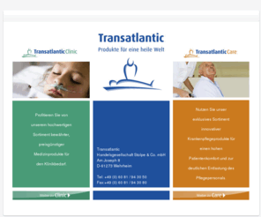 medical-group.info: Klinikbedarf - Transatlantic - Produkte für eine heile Welt
Transatlantic | Produkte für eine heile Welt. Ihr Ansprechpartner für medizinischen Bedarf. Damit Sie es leichter haben.