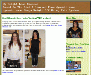 elisascelebsdietblog.org: dynamic name Weight Loss Story
