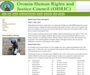 oromiahumanrights.org: Welcome to OHRJC
The Oromia Human Rights and Justice Council (OHRJC) is a non-governmental and non-partisan organization established to advocate for the protection of fundamental human rights and freedoms of the Oromo people and other peoples in Ethiopia and those who have taken refuge in other countries