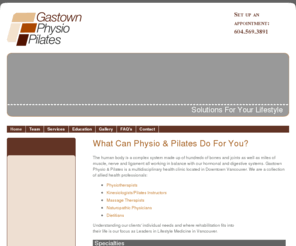 gastownphysiotherapy.com: Gastown Physio Pilates - Gastown Vancouver
Mark Borslein offers his physiotherapy services in downtown Vancouver and Gastown. He specializes in Spinal Dysfunction, Golf and Sporting Injury and Pilates Rehabilitation.