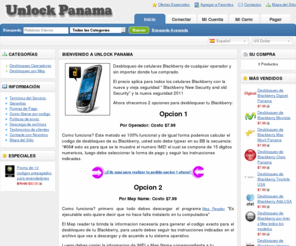 unlockpanama.com: Unlock Panama
Desbloqueo de celulares Blackberry de cualquier operador y sin importar donde fue comprado.

El precio aplica para todos los celulares Blackberry con la nueva y vieja seguridad " Blackberry New Security and old Security"
