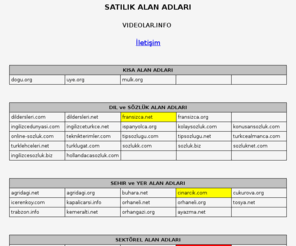 videolar.info: VIDEOLAR.INFO - SATILIK ALAN ADLARI
videolar.info