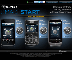 vipersmartpark.com: Viper SmartStart
Using the exciting new Viper SmartStart app, you can now remote start or lock and unlock your car just by pushing a button on your Android smartphone, BlackBerry, iPhone or iPod Touch.