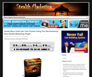 stealthmarketingplugin.com: Stealth Marketing Plugin
Stealth Marketing Wordpress Plugin