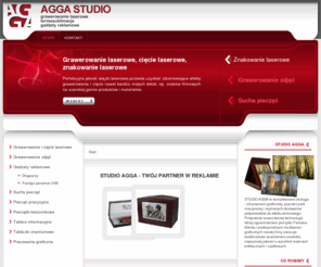 studioagga.pl: Studio Agga
STUDIO AGGA - grawerowanie i cięcie laserowe, termosublimacja, gadżety reklamowe, usługi graficzne, suche stemple, tablice informacyjne, tabliczki znamionowe, dyplomy, trofea, pamiątki