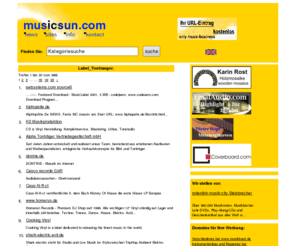 music-business.com: www.music-business.com - Label & Tonträger @ www.musicsun.com
Label und Tonträger: Ein Service von www.music-business.com. Jazz, Musik, Musikinstrumente... 