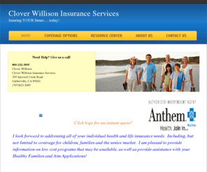 willisoninsurance.com: Specializing in Individual Health and Life Insurance - Clover Willison Insurance Services
Health and Life Insurance Humbold County Mendocino County Northern California Anthem Blue Cross Blue Shield Health Net