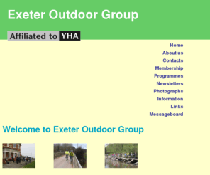 eog.org.uk: Exeter Outdoor Group
The Exeter Outdoor Group is for those people who want to do a range of activities in the outdoors. We arrange walks most weekends and social events during the week.