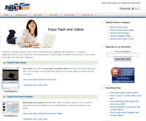 flash2x.net: Save flash, flash screensaver, flash wallpaper, flash to exe
Aave flash from web and download Youtube videos, build flash screensavers, convert flash to exe files and make flash wallpapers.