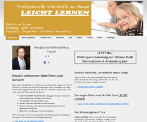 xn--nachhilfe-nrnberg-d3b.biz: LEICHT LERNEN - Nachhilfe Institut - Herzlich Willkommen
LEICHT LERNEN bietet individuelle und professionelle Nachhilfe zu Hause. Nachhilfe für Nürnberg und Nachhilfe für Regensburg. Nachhilfe und Schulaufgaben-Vorbereitung stehen im Mittelpunkt des Hausunterrichts.