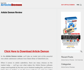 articledemonreviews.com: Article Demon Review | ArticleDemon Reviews
Read our shocking Article Demon review and discover if this article submitter software is a scam or not.