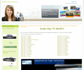 skysatinternational.com: Watch Sky TV anywhere in Europe!   NO annual payable fees like some other providers!! Free Shipping on Everything!!
Buy Sky cards,Sky+ Digibox,Sky Digibox,Sky HD Digibox,Sky Remote and Freesat cards from SkySAT International. We supply Sky viewing cards for watching sky TV anywhere. We also supply Freesat cards allowing you to watch UK TV anywhere.NO annual payable fees.